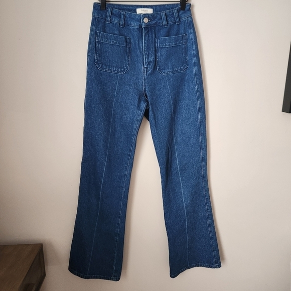 Reiss | Isa High Rise Flared Jeans in Mid Blue - Size 27R - Picture 3 of 13